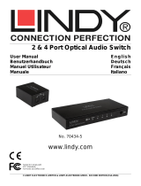 Lindy 2 Port TosLink Digital Optical Audio Switch Manuale utente