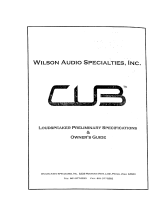WILSON AUDIO Cub Series 1 Manuale del proprietario