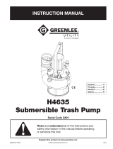 Greenlee H4635 / 49334 Submersible Trash Pump - Serial GKH Manuale utente