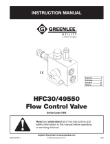 Greenlee HFC30 / 49550 Flow Control Valve - Serial FZK Manuale utente