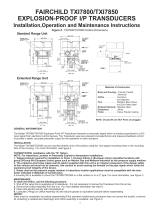 Fairchild Explosion Proof I/P Pressure Transducer Manuale utente