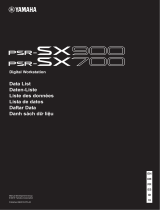 Yamaha PSR-SX900 Scheda dati