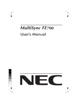 NEC MultiSync® FE700 Manuale utente