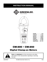 Greenlee CM-800 / CM-850 Clamp-on Meter (Europe) Manuale utente