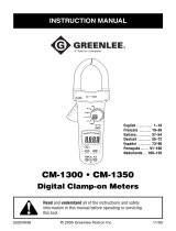 Greenlee CM-1300, CM-1350 Digital Clamp-on Meter (Europe) Manuale utente