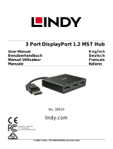Lindy 3 Port DisplayPort 1.2 MST Hub Manuale utente