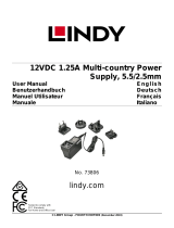Lindy 12VDC 3A Multi-country Power Supply, 5.5mm/2.1mm Manuale utente