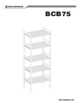 SONGMICS Adjustable Storage Shelf Rack, 5-Tier Multifunctional Shelving Unit Stand Tower, Bookcase for Bathroom Living Room Kitchen 17.7 x 12.4 x 55.9 inches, Holds up to 132 lb, Brown UBCB75BR Guida d'installazione