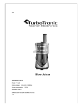 Turbotronic TT-SJ5 - Slowjuicer Manuale del proprietario