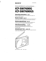 Sony ICF-SW7600GS Operating Instructions Manual