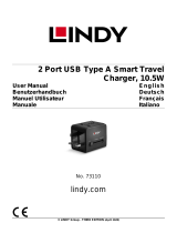 Lindy 2 Port USB Type A Smart Travel Charger, 10.5W Manuale utente