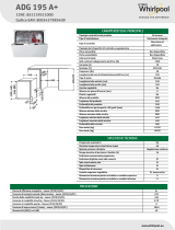Whirlpool ADG 195 A+ Product data sheet