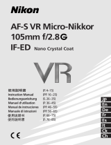 Nikon AF-S VR MICRO-NIKKOR 105MM F 2.8 IF-ED Manuale utente