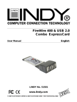 Lindy ExpressCard USB/FireWire Manuale utente
