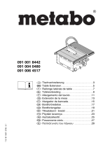 Metabo Table SIDE EXTENSION PK/PKF 255 PLUS Istruzioni per l'uso