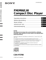 Sony CDX-F5700 - Fm/am Compact Disc Player Manuale del proprietario