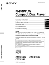 Sony CDX-L550X - Fm/am Compact Disc Player Manuale del proprietario