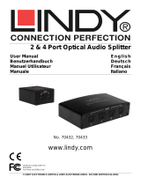 Lindy 4 Port TosLink Digital Optical Audio Splitter Manuale utente
