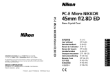 Nikon PC-E MICRO NIKKOR 45MM F-2.8D ED Manuale del proprietario