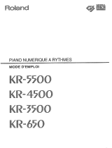 Roland KR-650 Manuale del proprietario