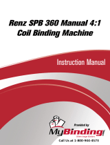 MyBinding Renz SPB 360 ComfortPlus Electric 4:1 Coil Binding Machine Manuale utente