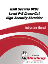 MyBinding HSM Securio B26c Level P-6 Cross-Cut High-Security Shredder Manuale utente