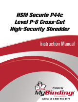 MyBinding HSM Securio P44c Level P-6 Cross-Cut High-Security Shredder Manuale utente