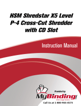 MyBinding HSM Shredstar X5 Level P-4 Cross-Cut Shredder Manuale utente