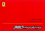 Ferrari 360modena 2001 Manuale del proprietario