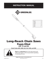Greenlee LRF 75, 88 Long Reach Chain Saws (foam-filled) Manual Manuale utente