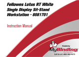 MyBinding Fellowes 8081701 Lotus RT White Single Display Sit Stand Workstation Manuale utente