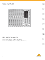 Behringer PRO MIXER DX2000USB Professional 7-Channel DJ Mixer Guida utente