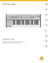 Behringer VOCODER VC340 Authentic Analog Vocoder for Human Voice and Strings Ensemble Sounds Guida utente
