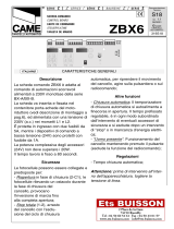 CAME ZBX6 Manuale utente
