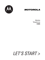 Motorola E365 Let's Get Started