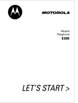 Motorola E398 series Manuale del proprietario
