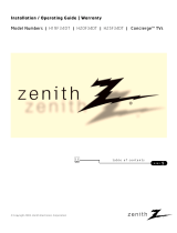 Zenith H25F34DT Series Installation And Operating Manual, Warranty