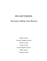 MSI NOTEBOOK RECOVERY HOTKEY Manuale del proprietario