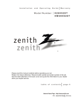 Zenith H20H52DT Guida d'installazione