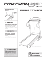 Pro-Form 365p Treadmill Manuale D'istruzioni