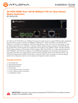 Atlona 4K HDR HDMI Over 100 M HDBaseT RX for Opus Series Matrix Switchers Manuale del proprietario
