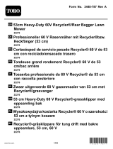 Toro 53cm Heavy-Duty 60V Recycler/Rear Bagger Lawn Mower Manuale utente