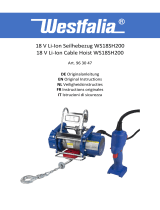 Westfalia WS18SH200 Li-Ion Cable Hoist Manuale utente