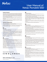 Netac 250 Go Externe SSD USB 3.2 Gén 2 Disque Dur Portatif Vitesse Jusqu'à 550MB/s Manuale utente