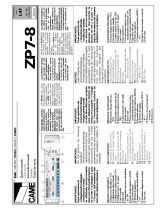 CAME ZP8 Manuale del proprietario