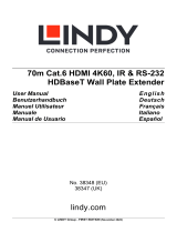 Lindy 70m Cat.6 HDMI 4K60, IR & RS-232 HDBaseT UK Wall Plate Extender, Transmitter Manuale utente