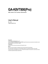 Gigabyte GA-K8VT800 PRO Manuale del proprietario