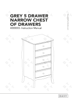 Beautiful Beautify 4000003 Grey 5 Drawer Narrow Chest of Drawers Manuale utente