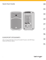 Behringer EUROPORT EPS500MP3 Ultra-Compact 500-Watt 8-Channel Portable PA System Guida utente